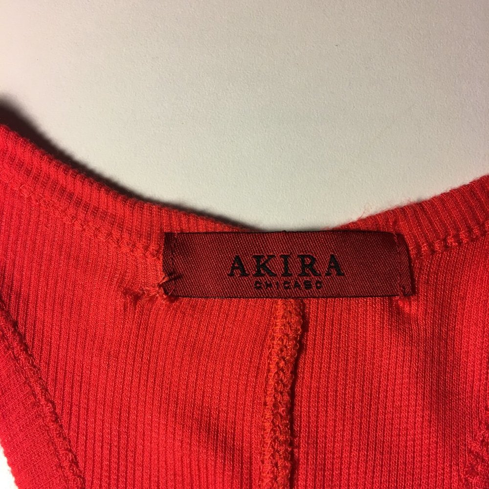 Akira | Orange Razorback Ribbed Tank Top Sz L - Picture 3 of 4
